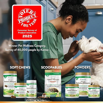 NaturVet  Advanced Probiotics & Enzymes - Plus Vet Strength PB6 Probiotic | Supports and Balances Pets with Sensitive Stomachs & Digestive Issues | for Dogs & Cats (1 lb)