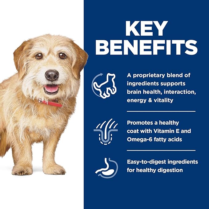 Hill's Science Diet Senior Vitality Adult 7+ Small & Mini Breeds Dry Dog Food, Chicken & Rice, 3.5 lb. Bag