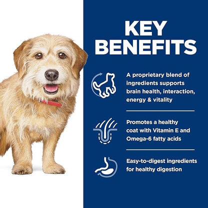 Hill's Science Diet Senior Vitality Adult 7+ Small & Mini Breeds Dry Dog Food, Chicken & Rice, 3.5 lb. Bag