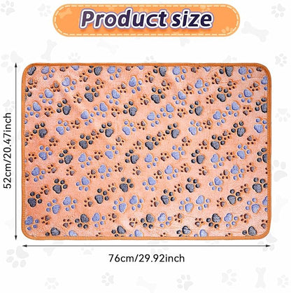 Tatuo 4 Pcs Dog Blanket Pet Puppy Blanket Puppy Teething Toys Paw Print Fleece Blanket for Pet Cat Soft Warm Sleep Mat Guinea Pig Cage Blanket(Medium(30 x 20.5 Inch),Coffee)