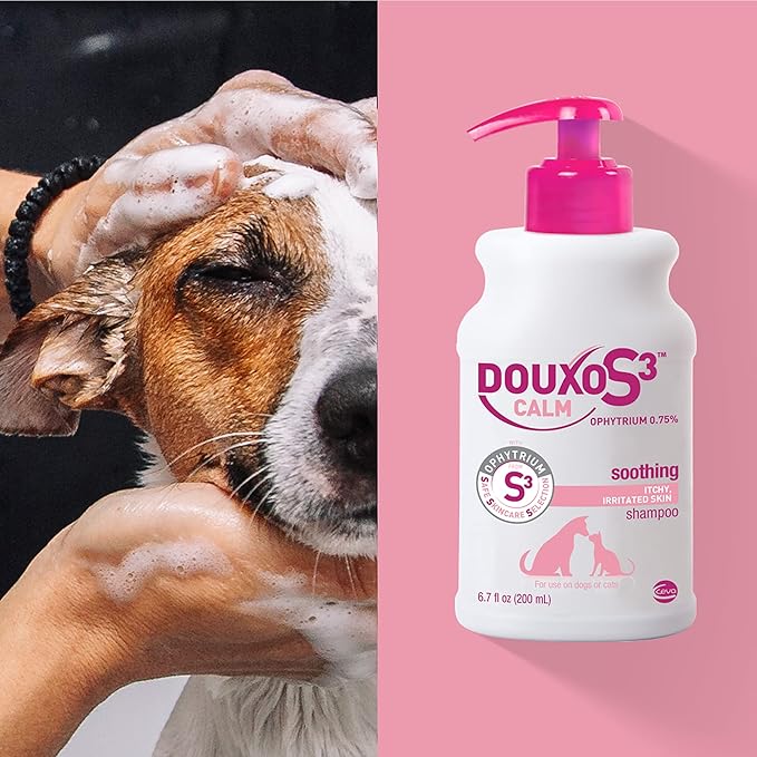Douxo S3 Calm Shampoo, Contains 0.75% Ophytrium, Soothing, For Itchy, Irritated or Allergic Skin, For Dogs and Cats, 16.9 fl. oz. (500mL)