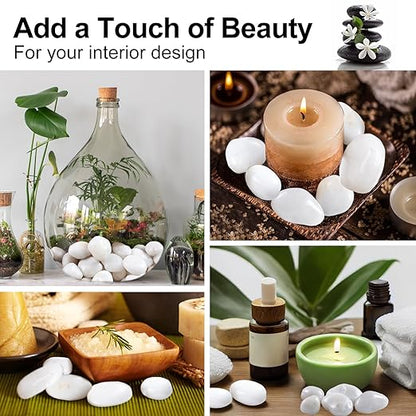 10Ib White River Rocks for Landscaping- High Polished White Pebbles for Plants-Garden Decorative Stones-1-2 Large Plant Rocks,Ideal for Aquarium, Home Decor