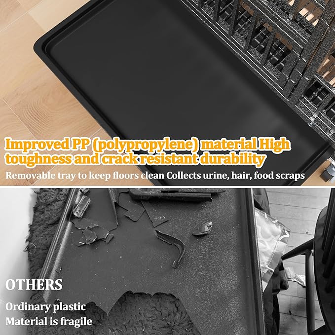 Dog Crates for Large Dogs 42 inch, Heavy Duty 10-Gauge Steel Dog Kennel Indoor Escape Proof, Wire Cage for High Anxiety or Arthritic Dogs Comfortable with Lockable Wheels, Bottom Tray Easy to Clean