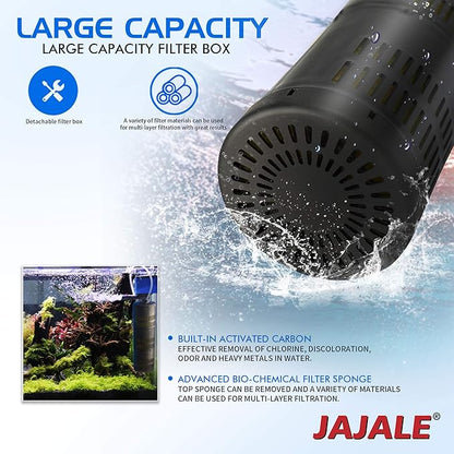 475 GPH Internal Filter Submersible Pump - 3 in 1 Aquarium Fish Tank Pump with Oxygenation, Filtration & Water Cycling, 5 ft max lift, 25W - 3 Pack