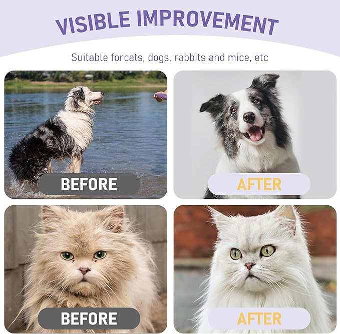 Pet Cleaning Glove Bathing Wipes for Dogs and Cats, Deodorizing No-Rinse Grooming Wipes for Paws, Body, and Butt, Perfect for Pet Dry Cleaning, Daily Care and Travel, Hypoallergenic, Unscented, 8 Pcs