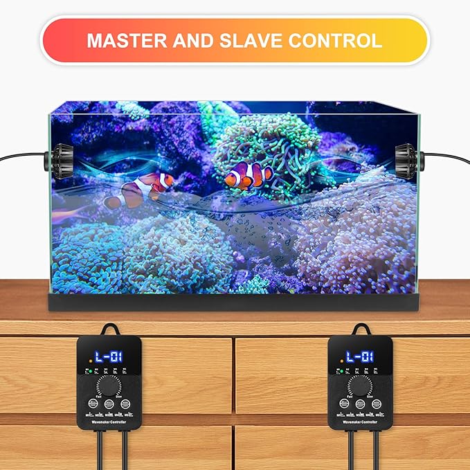 3400GPH Aquarium Wave Maker DC24V Power head with Magnetic Mounting,Wavemaker with Controller for 100-200 Gallon Fish Tanks