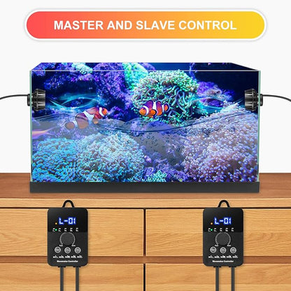 2100GPH Aquarium Wave Maker with Controller Mini DC 24V 12W Powerhead with Magnetic Mounting, Wavemaker with LED Display for 50 to 100 Gallon Tank