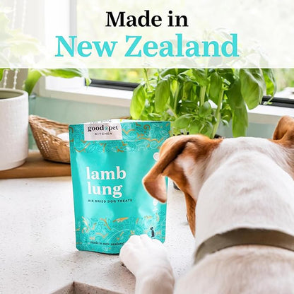 Pet Treats, Air-Dried, Natural, Single Ingredient Dog Treat, Free Range, Grain Free Dog Treats, Toppers, Snacks, Lamb Lung 1.4 oz