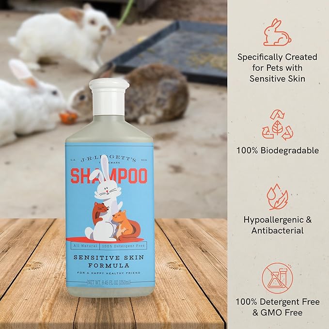 J·R·LIGGETT'S Pet Shampoo Great for Sensitive Skin-Relieves Dry, Itchy Skin-Hypoallergenic and Biodegradable Formula100% Detergent-Free