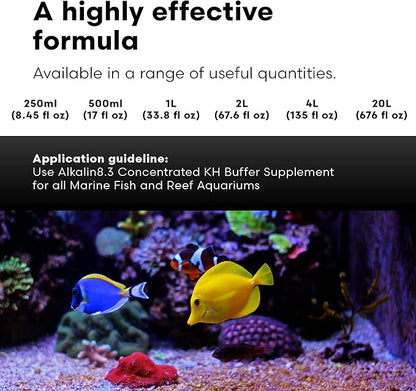 Brightwell Aquatics - Alkalin8.3 Concentrated KH Buffer Supplement - for All Marine Fish and Reef Aquaria - Aquarium Water Treatments, 33.8 fl oz