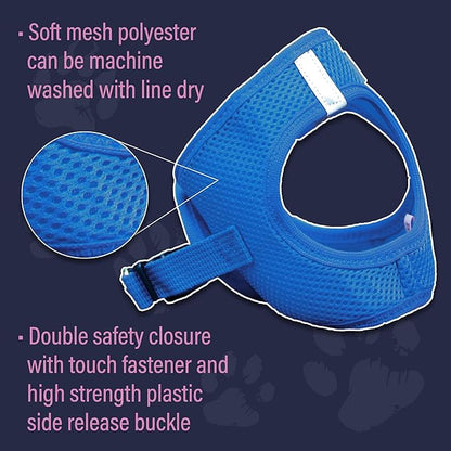 Doggie Design Dog Harness - No Choke Dog Harness, Dog Vest, Mesh Polyester, Pet Harness, Simple Step in and Go Design, Harness for Dog - Cobalt Blue, XL