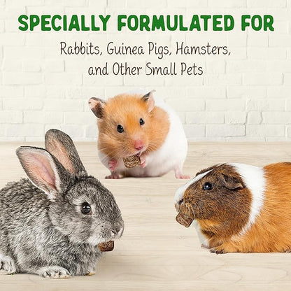 DOC EDDIE'S Digestive Bites - Plant-Based Small Animal Treats for Rabbits, Guinea Pigs, Hamsters, Gerbils, and More - Probiotics Supplement Made with Timothy Hay, Real Fruits, and Veggies