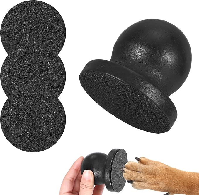 Dog Nail File for Woodenï¼_og Scratch Pad for Nails with 3 Replaceable Sandpaper,Suitable for Pet Stores, Home Cats and Other Small Pets to Use (Black)