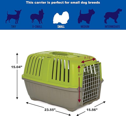 MidWest Homes for Pets Spree Travel Pet Carrier, Dog Carrier Features Easy Assembly and Not The Tedious Nut & Bolt Assembly of Competitors, Green, 24-Inch Small Dog Breeds (1424SPG) (Pack of 1)
