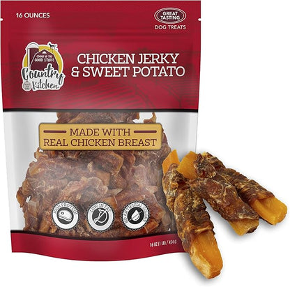 Chicken & Sweet Potato Jerky Tender Dog Treats, High Protein, Low Fat, No Artificial Colors, 16 oz
