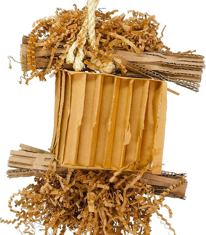 Bonka Bird Toys 3753 Natural Shreddy Eddy Medium to Large Parrot Toy Good Conure African Grey, Conures, Amazons, Small Cockatoos, and similarly Sized pet Birds for Chewy Foraging Fun.