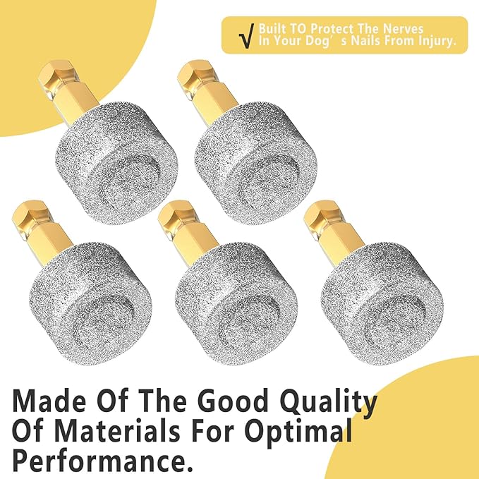 Dog Nail Grinder Replacement Head Drills Pet Nail Grinder Replacement Professional Spare Grinding Head for Dog Claw (5Pieces)