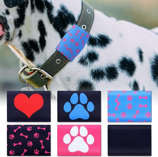 6 Pcs Dog Tag Silencer Dog Tag Holder for Pet Collar Soundless Dog Tag Cover Portable Pet ID Tag Bag Holder Protector for Dogs Cats Pets