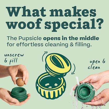 WOOF Pupsicle - Long-Lasting Interactive Dog Toy to Keep Your Pup Distracted - Safe for Dogs - Low-Mess Design - Dog Toys for XL Dogs 75 lbs and Up