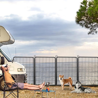 Dog Playpen, 40 inch Height 28 Panels Heavy Duty Dog Fence Pet Playpen with Door, Anti-Rust Dog Exercise Pen with Lock, Portable Pet Fence Outdoor for Yard RV Camping