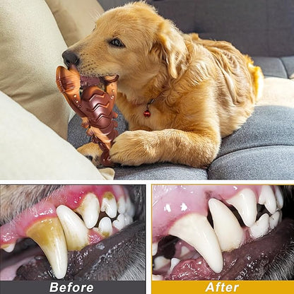 NEZIN Indestructible Dog Toys for Aggressive Chewers, Real Beef Flavored, Extreme Tough Dog Chew Toys for Large Medium Breed, Interactive Dog Toys, Gift for Dogs