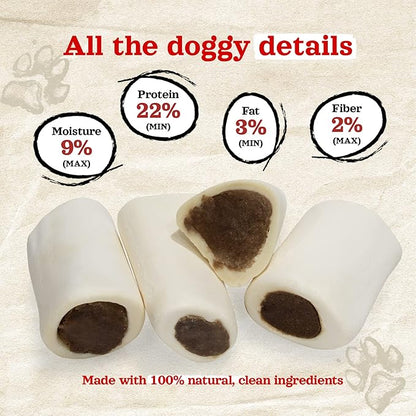 Natural Farm Sweet Potato Filled Bones (3-4 Inch, 6 Pack), Limited Ingredient, Natural Stuffed Dental Dog Bone Treats for Dogs, Made with Real Beef & Sweet Potato