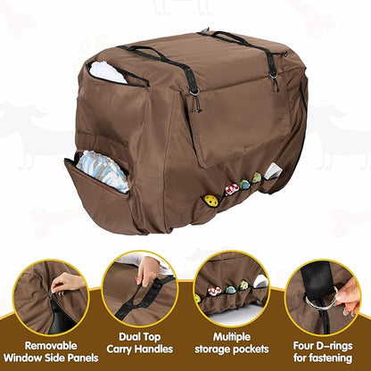 BALAPET Large Thickened Insulated Dog Kennel Cover for Cold Winter, Durable Waterproof Oxford Fabric Pet Crate Cover with Windows, Privacy Cover for Light Reducing Puppy Anxiety, Training Cage Topper