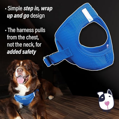 Doggie Design Dog Harness - No Choke Dog Harness, Dog Vest, Mesh Polyester, Pet Harness, Simple Step in Design, Harness for Dog - Cobalt Blue, 3XL
