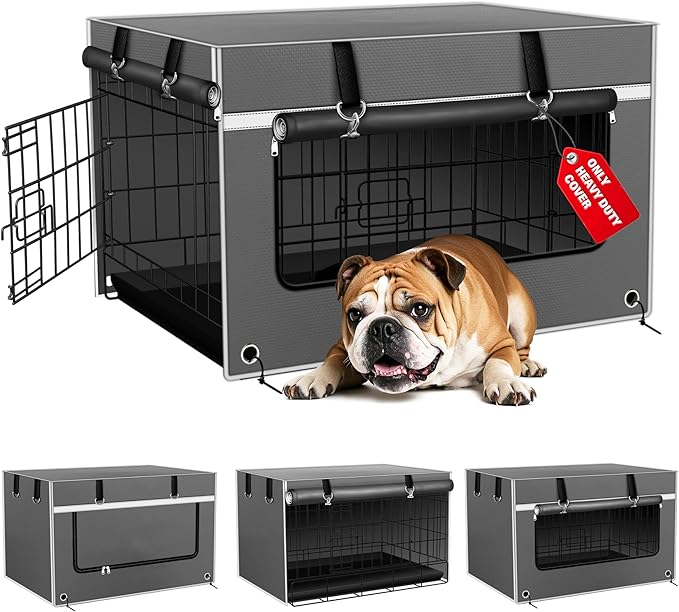 30Inch Dog Crate Cover, Compatible with Most Brands of Wire Crates. Heavy-Duty Material Resists Wear and Tear,Excellent Design Blends Seamlessly with Home Decor, Gray(Cover Only)