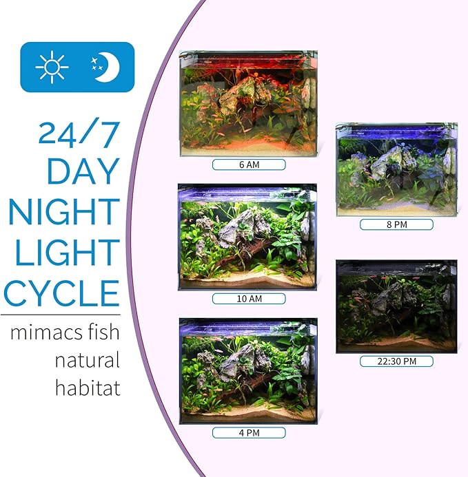 hygger Advanced LED Aquarium Light with Timer, 24/7 Lighting Cycle & DIY Mode, Full Spectrum Fish Tank Light for 30-36 in Freshwater Planted Tank