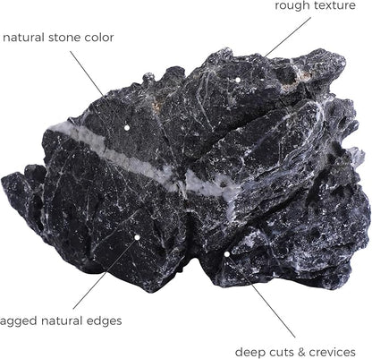 6-8 Inches Natural Seiryu Stone 4 PCS Aquarium Rocks for Aquascaping, Aquarium Landscaping, Terrariums, Fish Tank Decoration, Vivariums, Paludarium, Reptile and Amphibian Enclosures