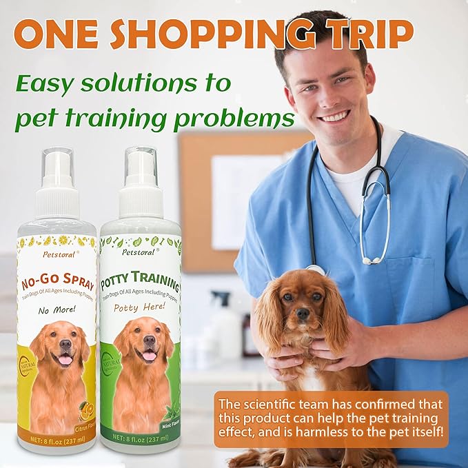 Dog Training Spray Set, No-Go and Potty Training Spray, 8 fl.oz