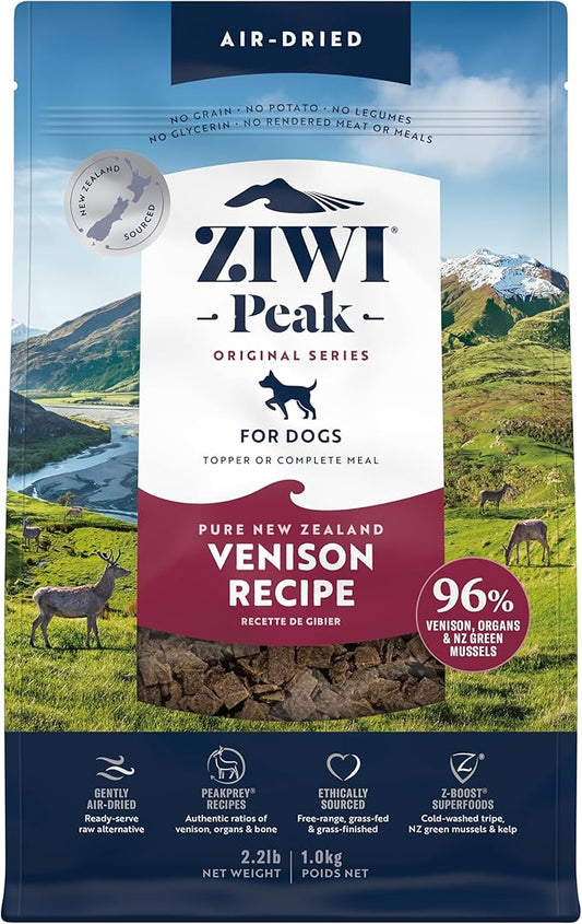 ZIWI Peak Air-Dried Dog Food  Venison - All Natural, High Protein, Grain Free, Limited Ingredient w/ Superfoods (35.2oz)