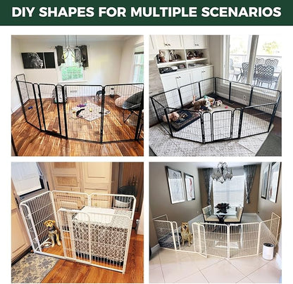 FXW Homeplus Dog Playpen for Indoor Use - Stress-Free and Safe Play, Heavy Duty 32 Inch 8 Panels Dog Pen for Puppies, Small and Medium Dogs, White_atented