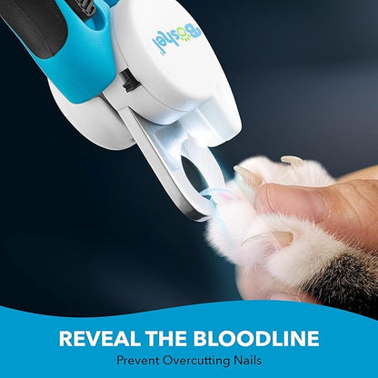 BOSHEL LED Large Dog Nail Clippers, Dog Nail Trimmers for Large Breed with Quick Sensor, Dogs Trimmer with Light & Safety Guard, Sharp Pet Nails Clipper, Pet Claw Clippers, Pets Toenail Cutter & File