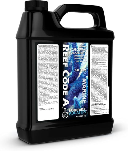 Brightwell Aquatics - Reef Code A - Balanced Calcium & Alkalinity System Water Conditioner - For All Saltwater Marine Fish & Reef Fish Tanks - Aquarium Water Treatments, 135.2 fl oz