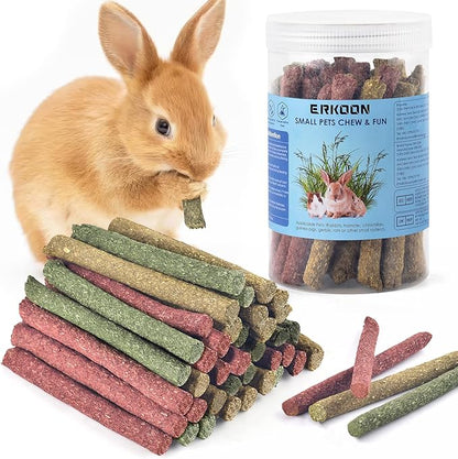 ERKOON 38Pcs Timothy Hay Sticks, Guinea Pig Toys, Rabbit Chew Toys for Teeth Natural Molar Sticks Rabbits Treats for Bunnies, Chinchilla, Guinea Pigs, Gerbil, Hamster