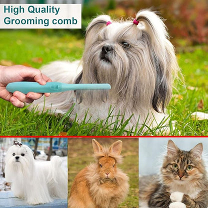 Pet Brush  Brush for grooming Dogs and Cats  Cat Comb for Matted Hair  Dog Comb, Cat Comb  Effective Detangling of Matted Fur and Knots - Green