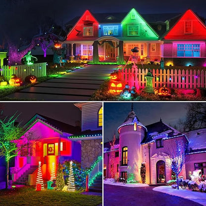 RGBW Pond Lights with Timer, 18 LED Super Bright Underwater Submersible Fountain Lights Color Changing Spotlights, Remote Control IP68 Waterproof for Fish Aquarium Tank Garden Pool (Set of 4)