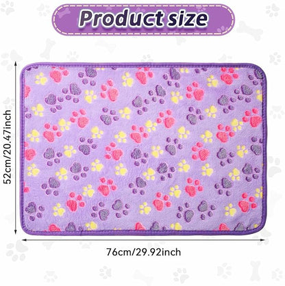 Tatuo 4 Pcs Dog Blanket Pet Puppy Blanket Puppy Teething Toys Paw Print Fleece Blanket for Pet Cat Soft Warm Sleep Mat Guinea Pig Cage Blanket(Small(24 x 16 Inch),Purple)