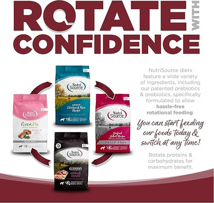 NutriSource Dog Food, Made with Beef and Brown Rice, with Wholesome Grains, 30LB, Dry Dog Food