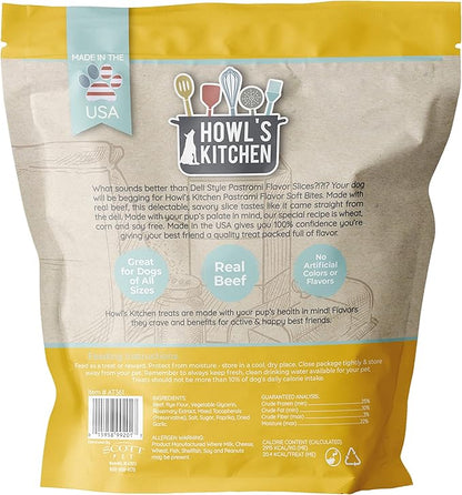 Howl's Kitchen Dog Treats, Soft Bites Pastrami Slices, Brown, (AT361)