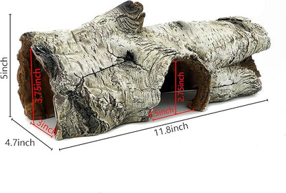 JIHAQUA Aquarium Resin Bark Terrarium Decor, Lizard, Snake or Reptile Hide,Lizard, Spider and Aquarium Fish Hide Cave (Medium Bark A)