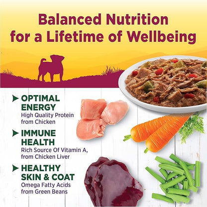 Wellness Natural Pet Food 3 Oz Grain Free Natural Wet Small Breed Roasted chicken, beef, green beans & Red Peppers. (12 Pack), One Size