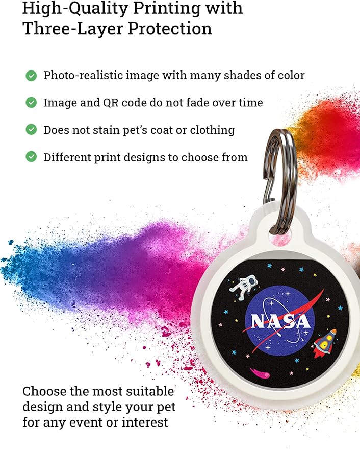 Dog Tags for Pets - Silicone QR Code Pet ID Tags for Dogs & Cats - Silent Dog Name Tag and Cat Name Tag for Your Pet - Puppy Name Tag for Dog Collar - Dog Identification Tags (US Flag)