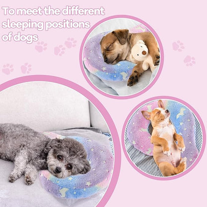MABOZOO Question Mark Dog Pillow, Pet Pillow Glow in The Dark for Dogs and Cats, Question Shaped Dog Neck Pillow Calming Pillow Pet Calming Toy for Joint Relief Sleeping Improve (Colorful, L)