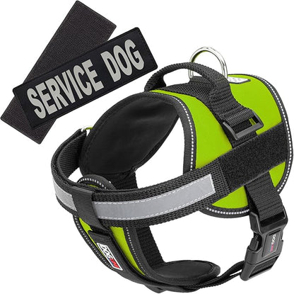 Dogline Unimax Service Dog Vest and Free Service Dog ID Badge with ADA Law, X-Small, Lime Green