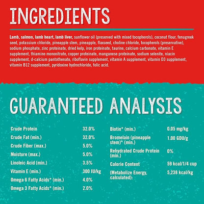 Stella & Chewy's Stella's Solutions Skin & Coat Boost Grass-Fed Lamb & Wild-Caught Salmon Dinner Morsels Freeze-Dried Raw Dog Food, 13 oz.