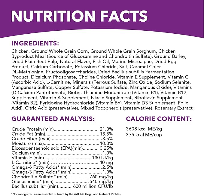 IAMS Advanced Health Mobility Support Chicken and Whole Grain Recipe Adult Dry Dog Food, 36 lb. Bag