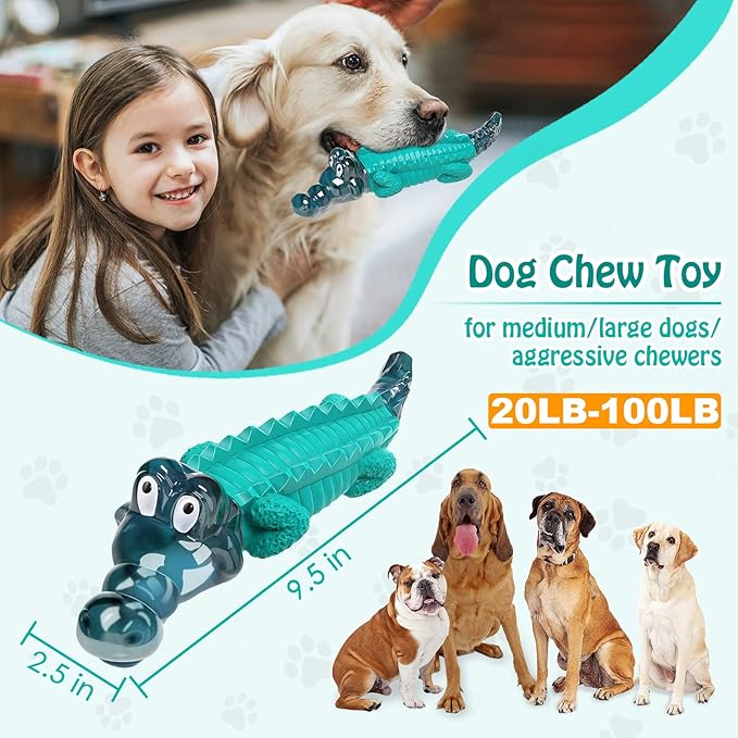 Dog Toys for Aggresive Chewersï¼_og Toys for Large Dogs - Tough Dog Chew Toys - Indestructible Dog Toys for All Breed Sizes to Keep Them Busy